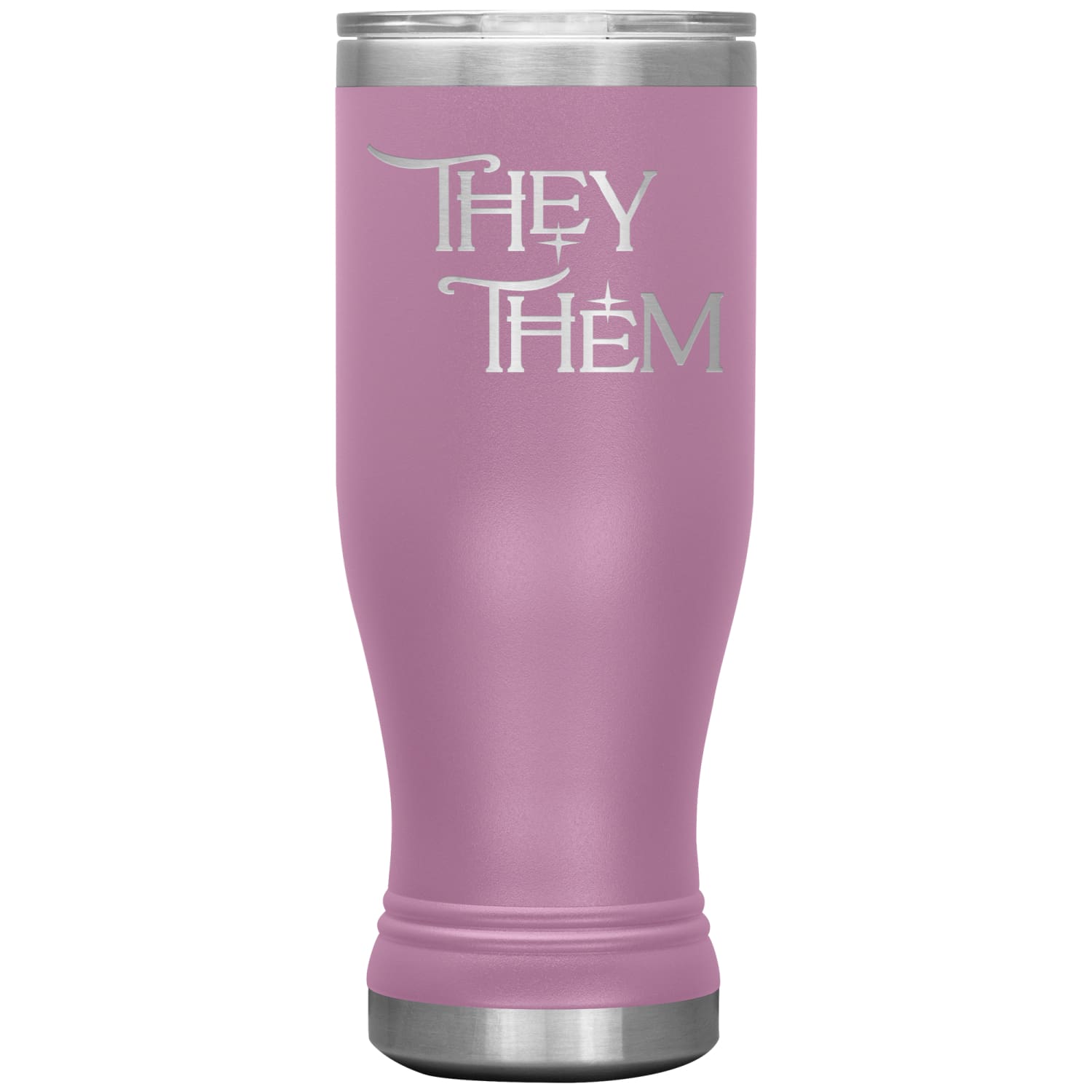 Pronoun Wishing Star They Them 20oz BOHO Vacuum Tumbler - Light Purple - Tumblers