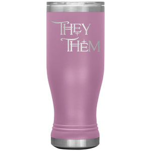Pronoun Wishing Star They Them 20oz BOHO Vacuum Tumbler - Light Purple - Tumblers