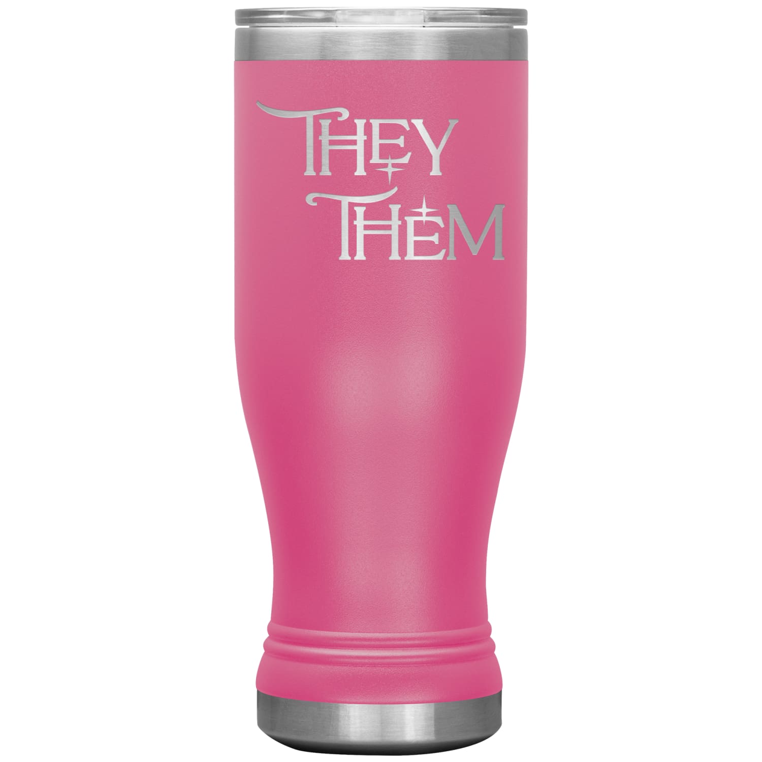Pronoun Wishing Star They Them 20oz BOHO Vacuum Tumbler - Pink - Tumblers