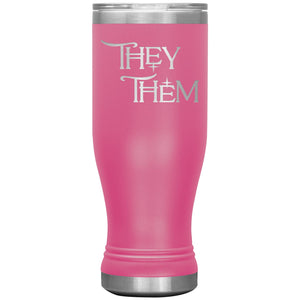 Pronoun Wishing Star They Them 20oz BOHO Vacuum Tumbler - Pink - Tumblers