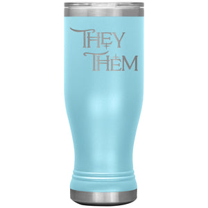 Pronoun Wishing Star They Them 20oz BOHO Vacuum Tumbler - Light Blue - Tumblers