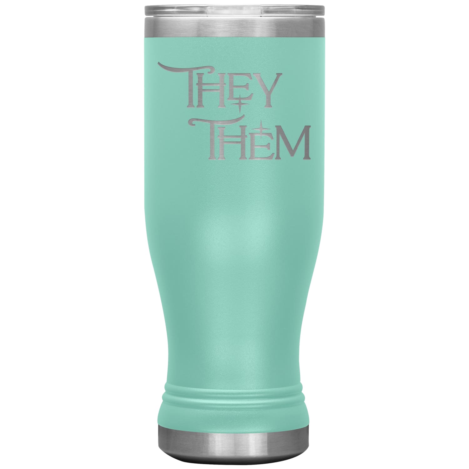 Pronoun Wishing Star They Them 20oz BOHO Vacuum Tumbler - Teal - Tumblers