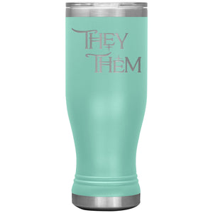 Pronoun Wishing Star They Them 20oz BOHO Vacuum Tumbler - Teal - Tumblers