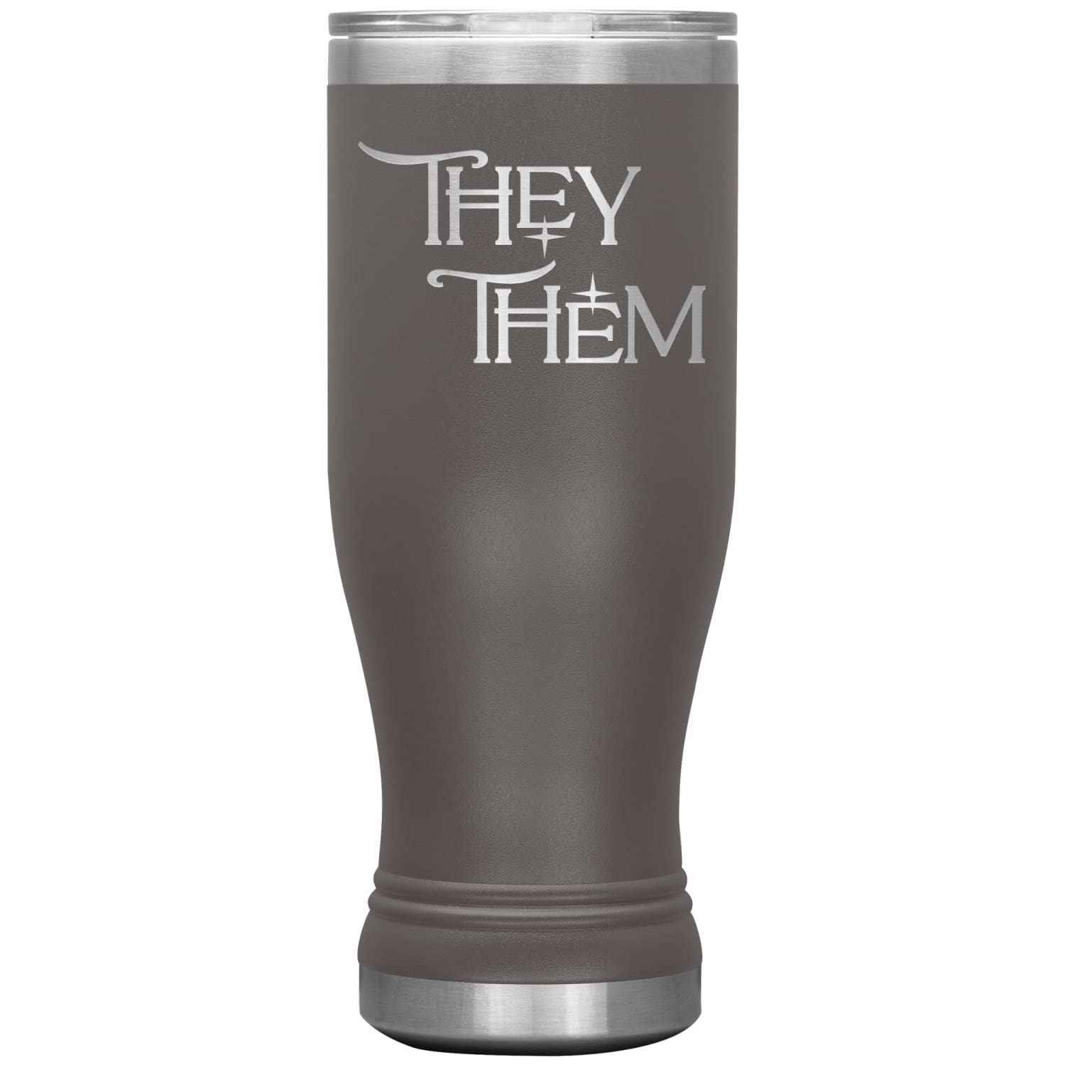 Pronoun Wishing Star They Them 20oz BOHO Vacuum Tumbler - Pewter - Tumblers