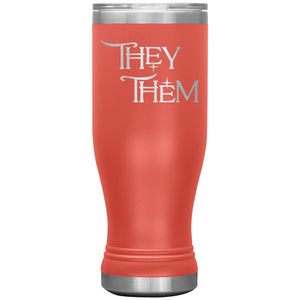 Pronoun Wishing Star They Them 20oz BOHO Vacuum Tumbler - Coral - Tumblers