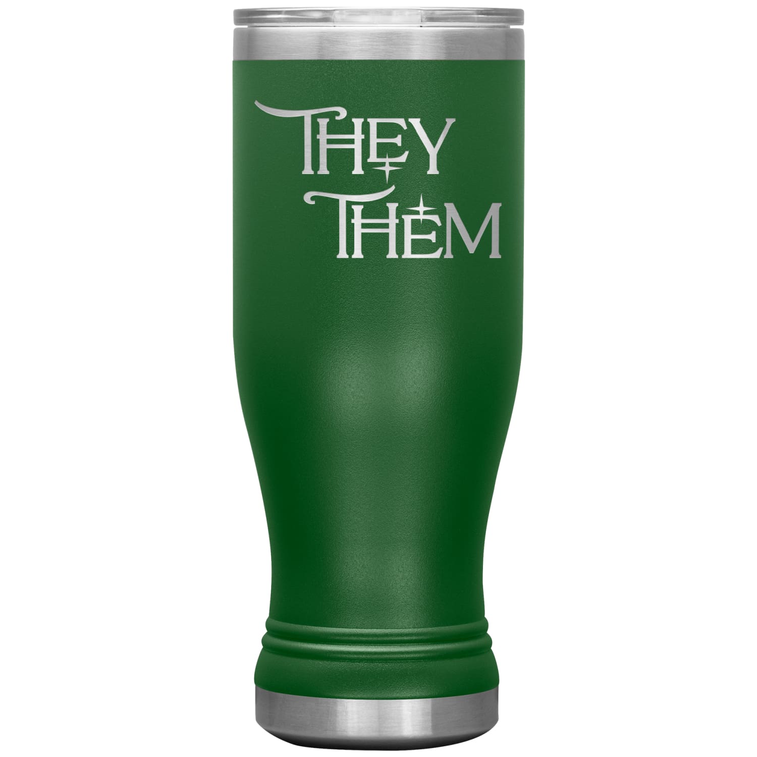 Pronoun Wishing Star They Them 20oz BOHO Vacuum Tumbler - Green - Tumblers