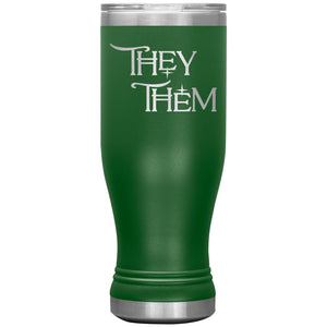 Pronoun Wishing Star They Them 20oz BOHO Vacuum Tumbler - Green - Tumblers