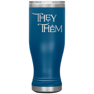 Pronoun Wishing Star They Them 20oz BOHO Vacuum Tumbler - Blue - Tumblers