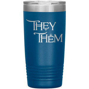 Pronoun Wishing Star They Them 20oz Vacuum Tumbler - Blue - Tumblers