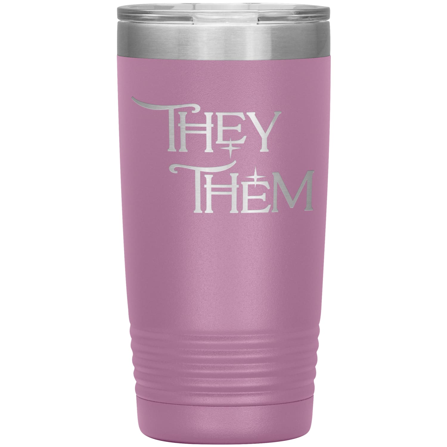 Pronoun Wishing Star They Them 20oz Vacuum Tumbler - Light Purple - Tumblers