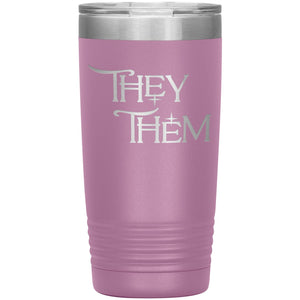 Pronoun Wishing Star They Them 20oz Vacuum Tumbler - Light Purple - Tumblers
