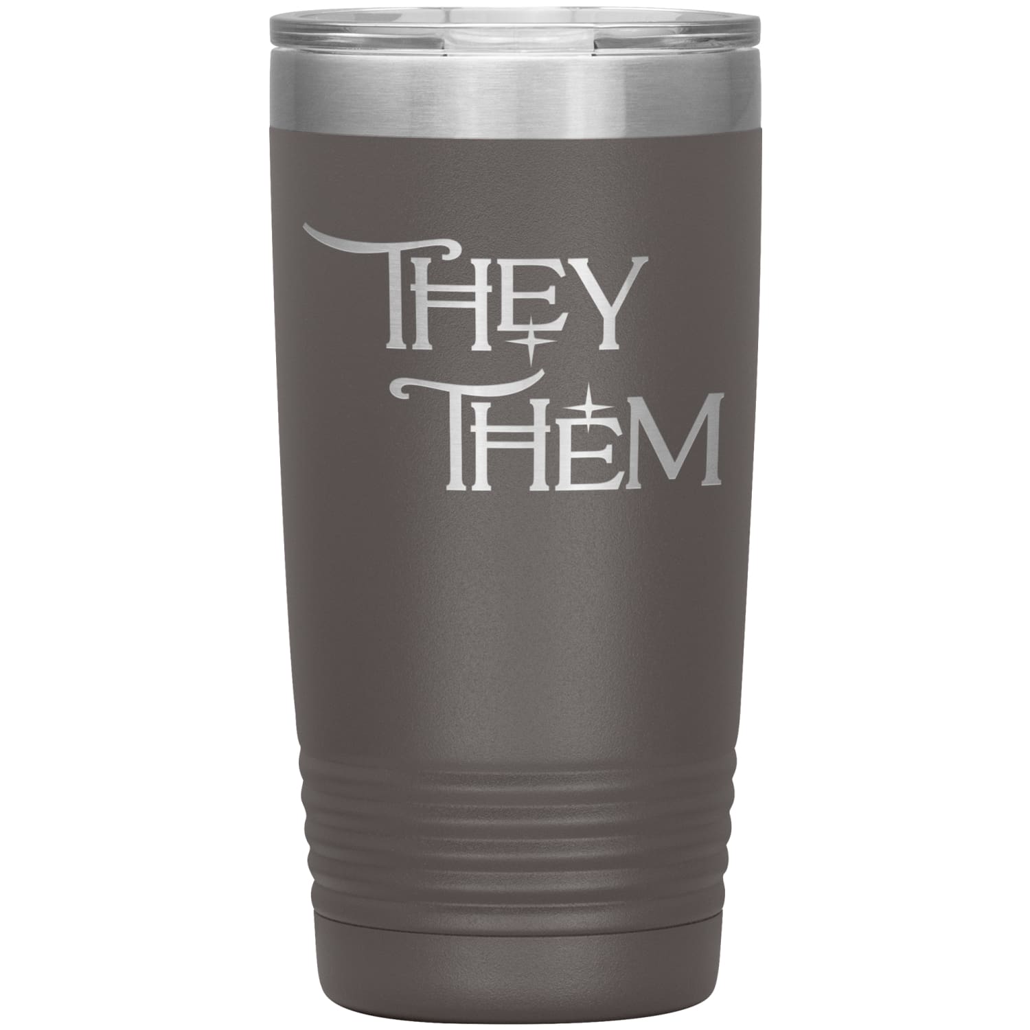 Pronoun Wishing Star They Them 20oz Vacuum Tumbler - Pewter - Tumblers