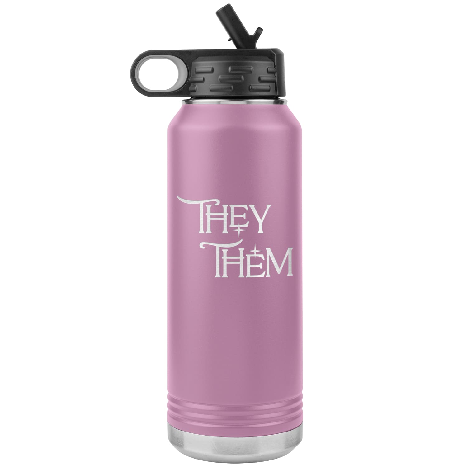 Pronoun Wishing Star They Them 32oz Vacuum Tumbler - Light Purple - Tumblers