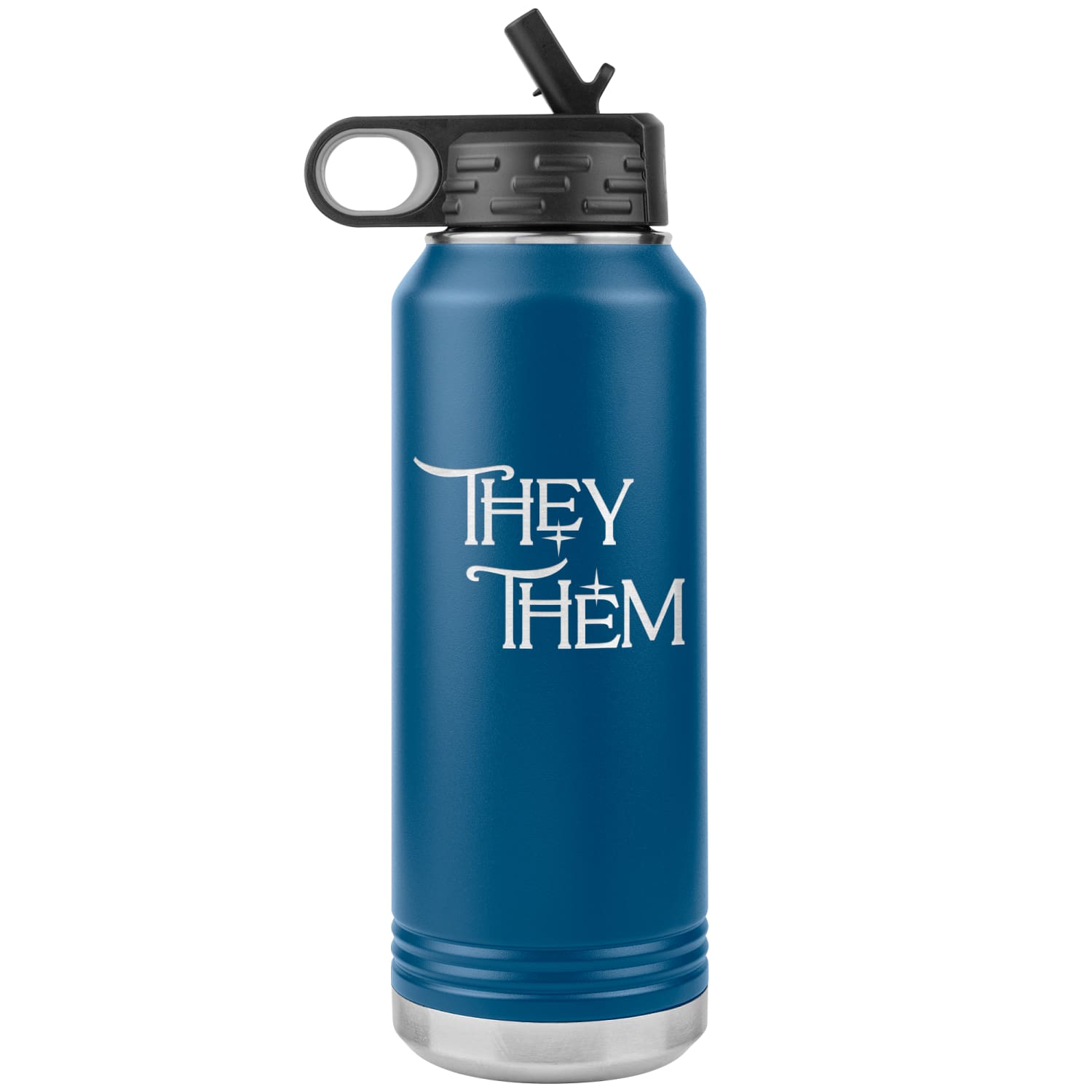 Pronoun Wishing Star They Them 32oz Vacuum Tumbler - Blue - Tumblers