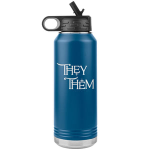 Pronoun Wishing Star They Them 32oz Vacuum Tumbler - Blue - Tumblers