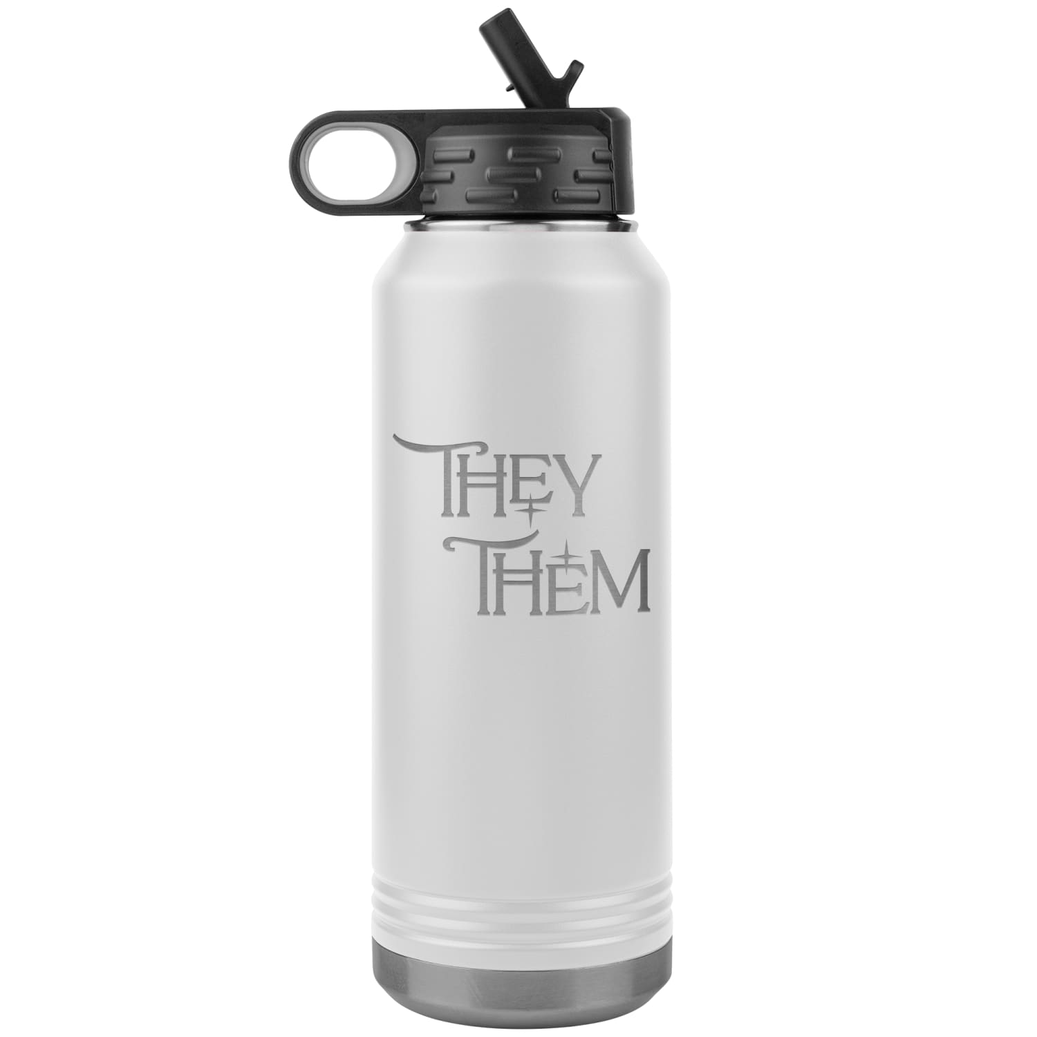 Pronoun Wishing Star They Them 32oz Vacuum Tumbler - White - Tumblers