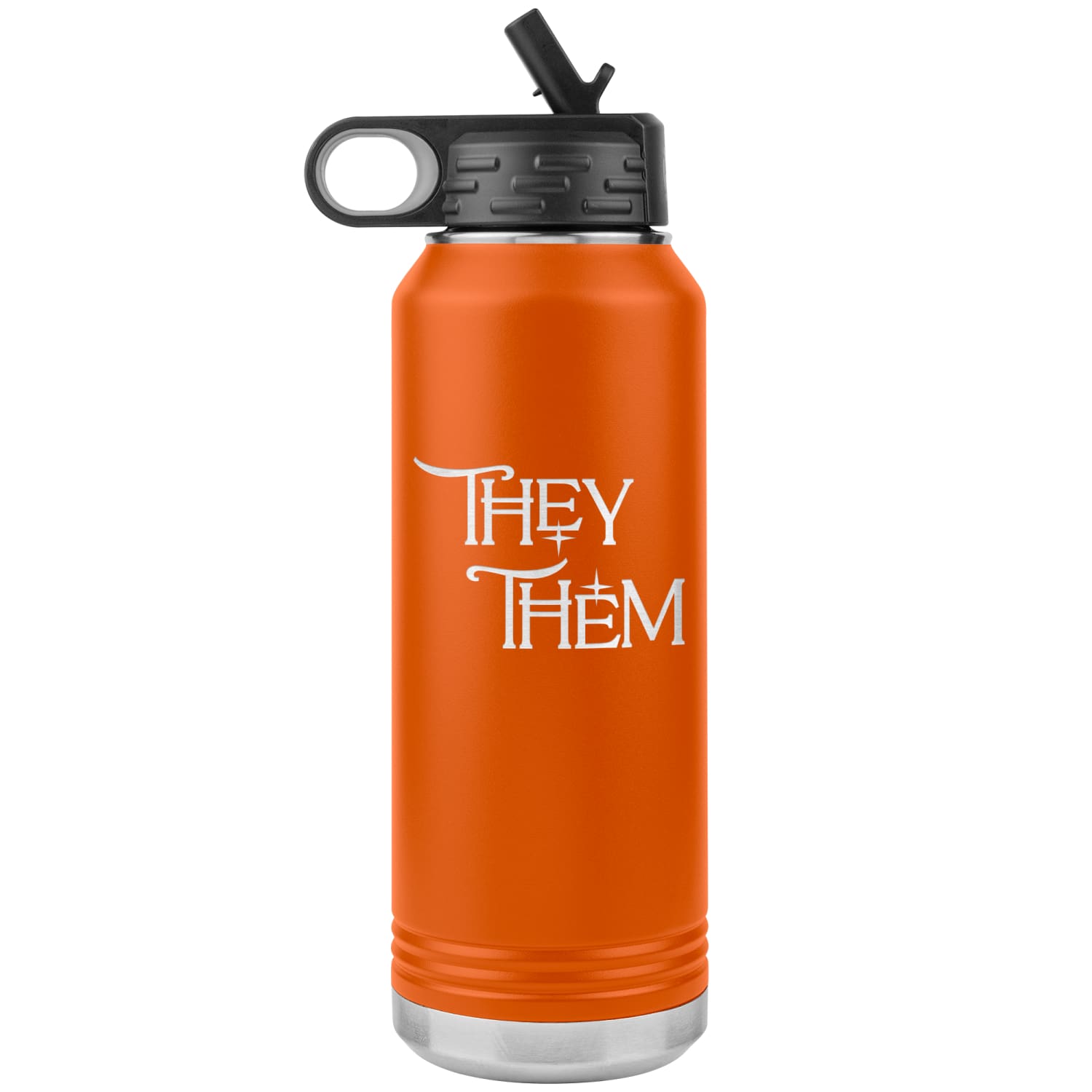 Pronoun Wishing Star They Them 32oz Vacuum Tumbler - Orange - Tumblers