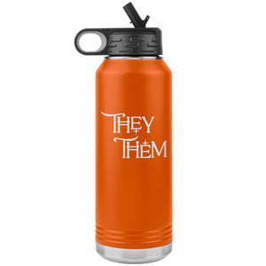 Pronoun Wishing Star They Them 32oz Vacuum Tumbler - Orange - Tumblers