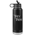 Pronoun Wishing Star They Them 32oz Vacuum Tumbler - Black - Tumblers