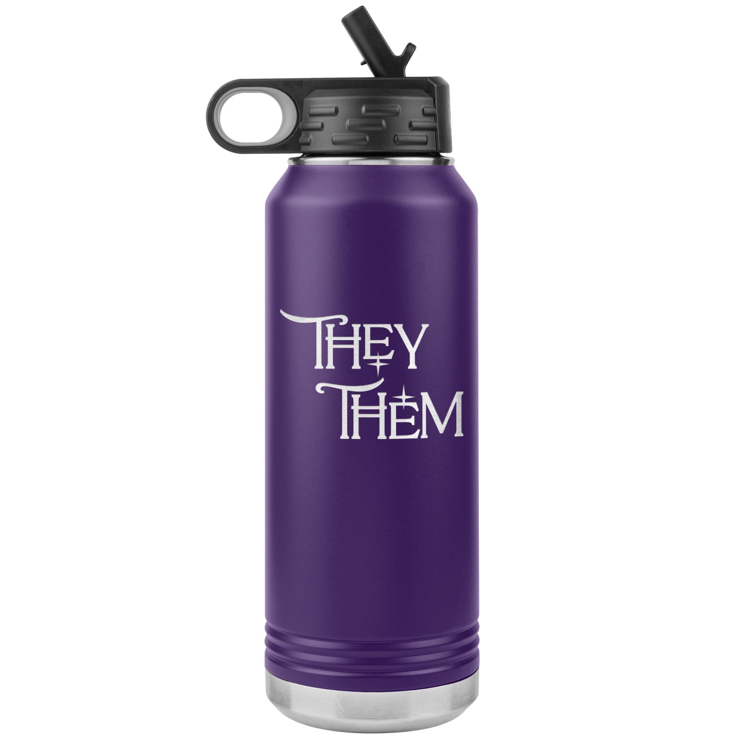 Pronoun Wishing Star They Them 32oz Vacuum Tumbler - Purple - Tumblers