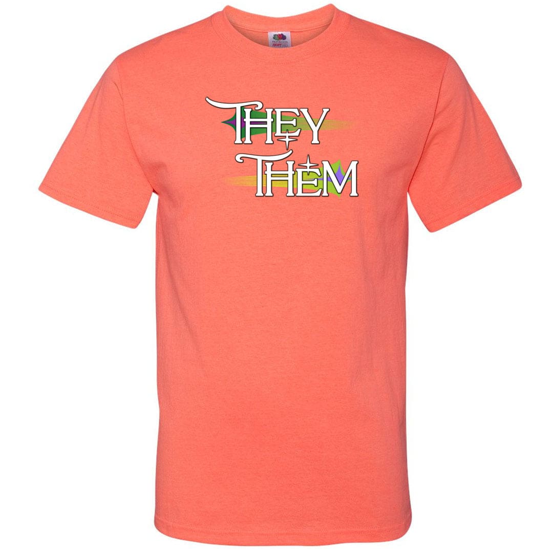 Pronoun Wishing Star They Them Unisex Classic Tee - Retro Heather Coral / S - SoMattyGameZ