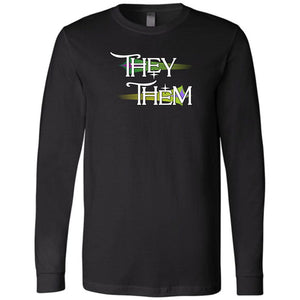 Pronoun Wishing Star They Them Unisex Premium Long Sleeve Tee - Black / XS - SoMattyGameZ