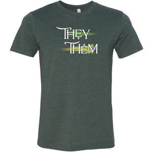 Pronoun Wishing Star They Them Unisex Premium Tee - Heather Forest / XS - SoMattyGameZ