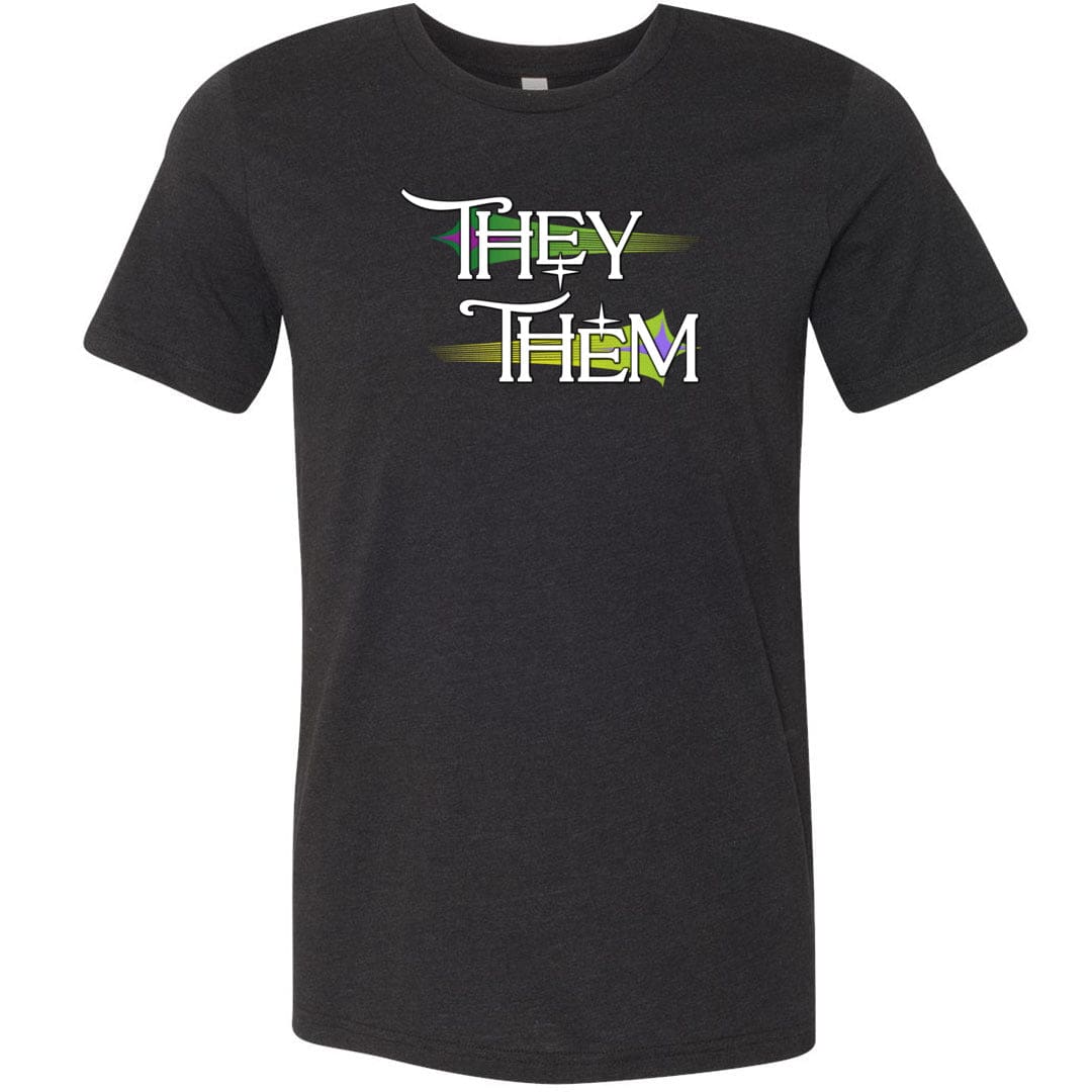 Pronoun Wishing Star They Them Unisex Premium Tee - Black Heather / XS - SoMattyGameZ