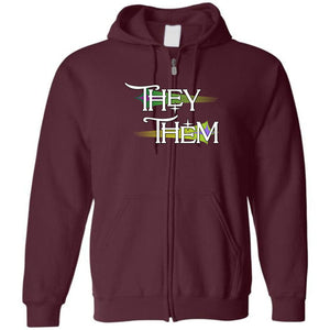 Pronoun Wishing Star They Them Unisex Zip Hoodie - Maroon / S - SoMattyGameZ