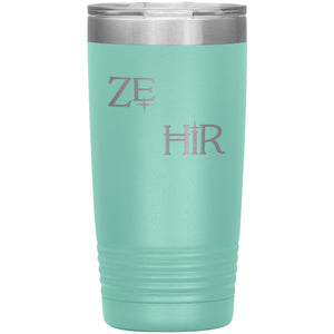 Pronoun Wishing Star Ze Hir 20oz Vacuum Tumbler - Teal - Tumblers