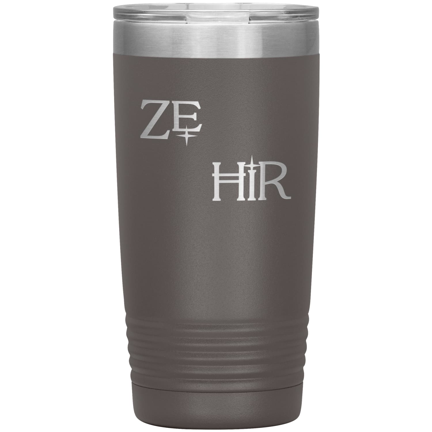 Pronoun Wishing Star Ze Hir 20oz Vacuum Tumbler - Pewter - Tumblers