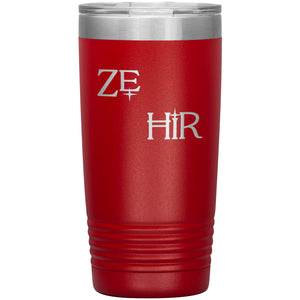 Pronoun Wishing Star Ze Hir 20oz Vacuum Tumbler - Red - Tumblers