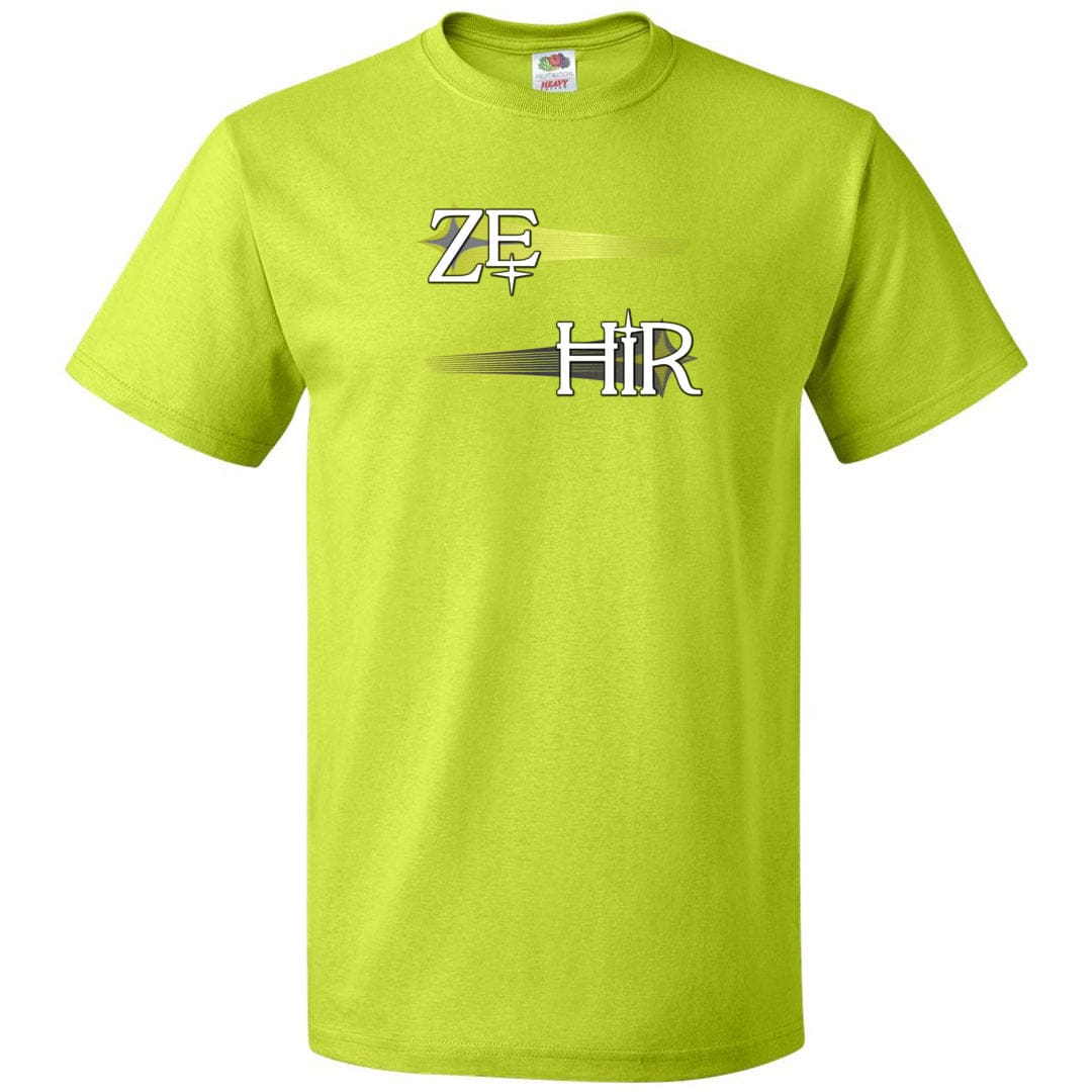 Pronoun Wishing Star Ze Hir Unisex Classic Tee - Neon Green / S - SoMattyGameZ