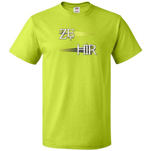 Pronoun Wishing Star Ze Hir Unisex Classic Tee - Neon Green / S - SoMattyGameZ