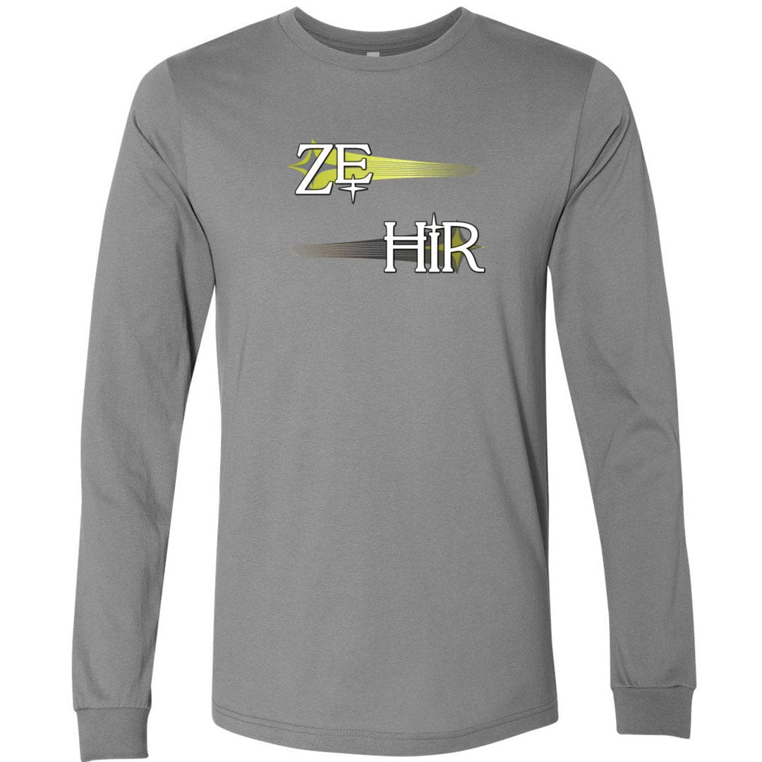 Pronoun Wishing Star Ze Hir Unisex Premium Long Sleeve Tee - Storm / S - SoMattyGameZ