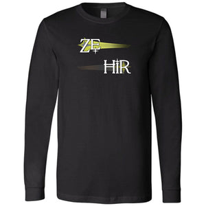 Pronoun Wishing Star Ze Hir Unisex Premium Long Sleeve Tee - Black / XS - SoMattyGameZ