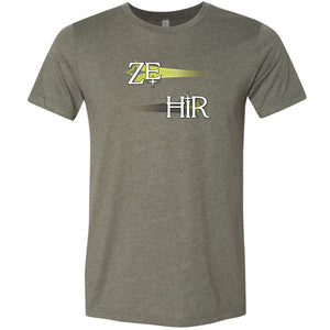 Pronoun Wishing Star Ze Hir Unisex Premium Tee - Heather Military Green / XS