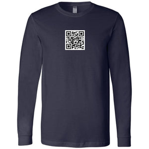 QR Code Unisex Premium Long Sleeve Tee - Navy / S