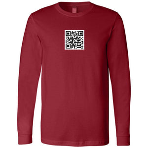 QR Code Unisex Premium Long Sleeve Tee - Cardinal / S