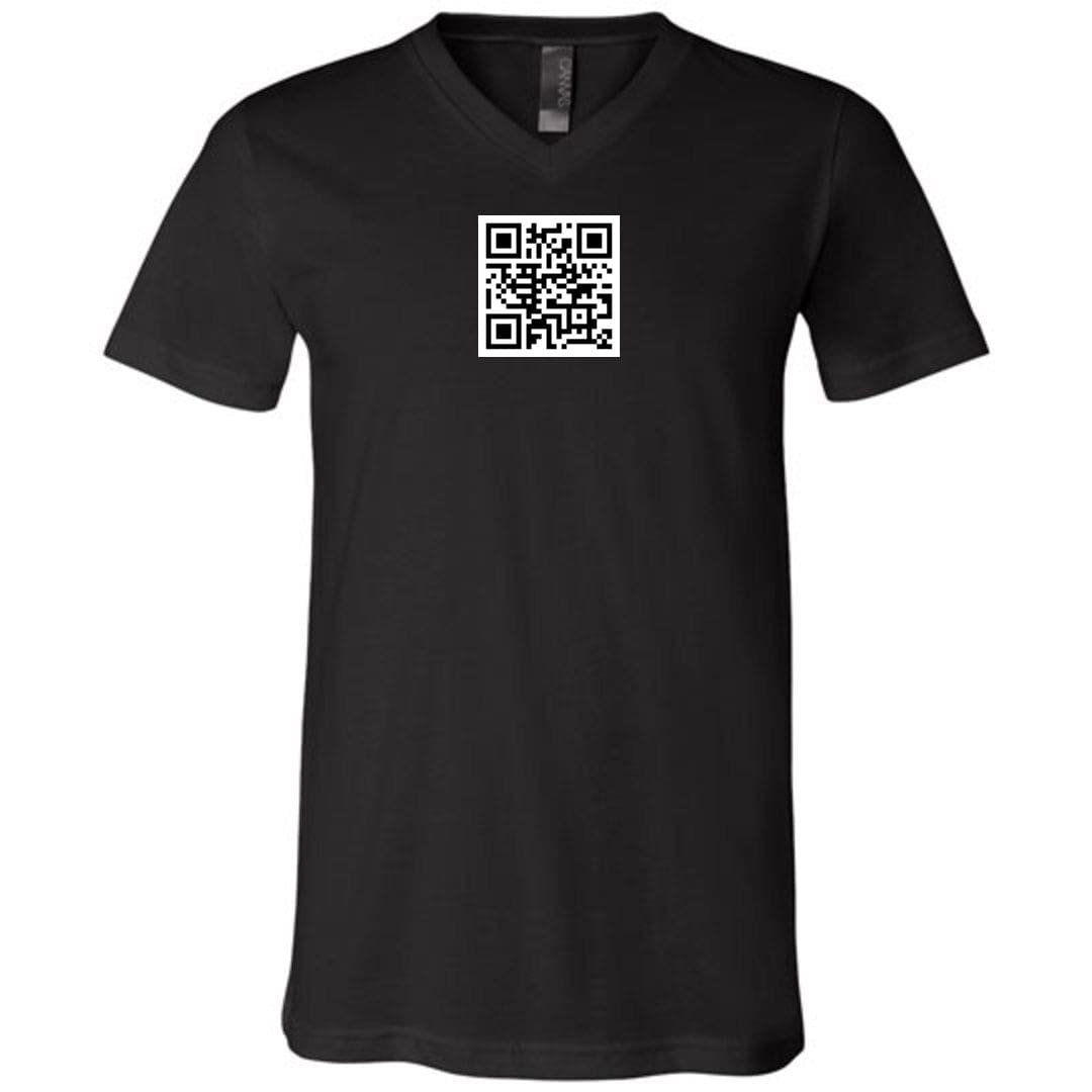 QR Code Unisex Premium V-Neck Tee - Black / S