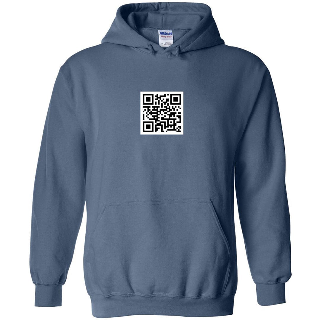 QR Code Unisex Pullover Hoodie - Indigo Blue / S