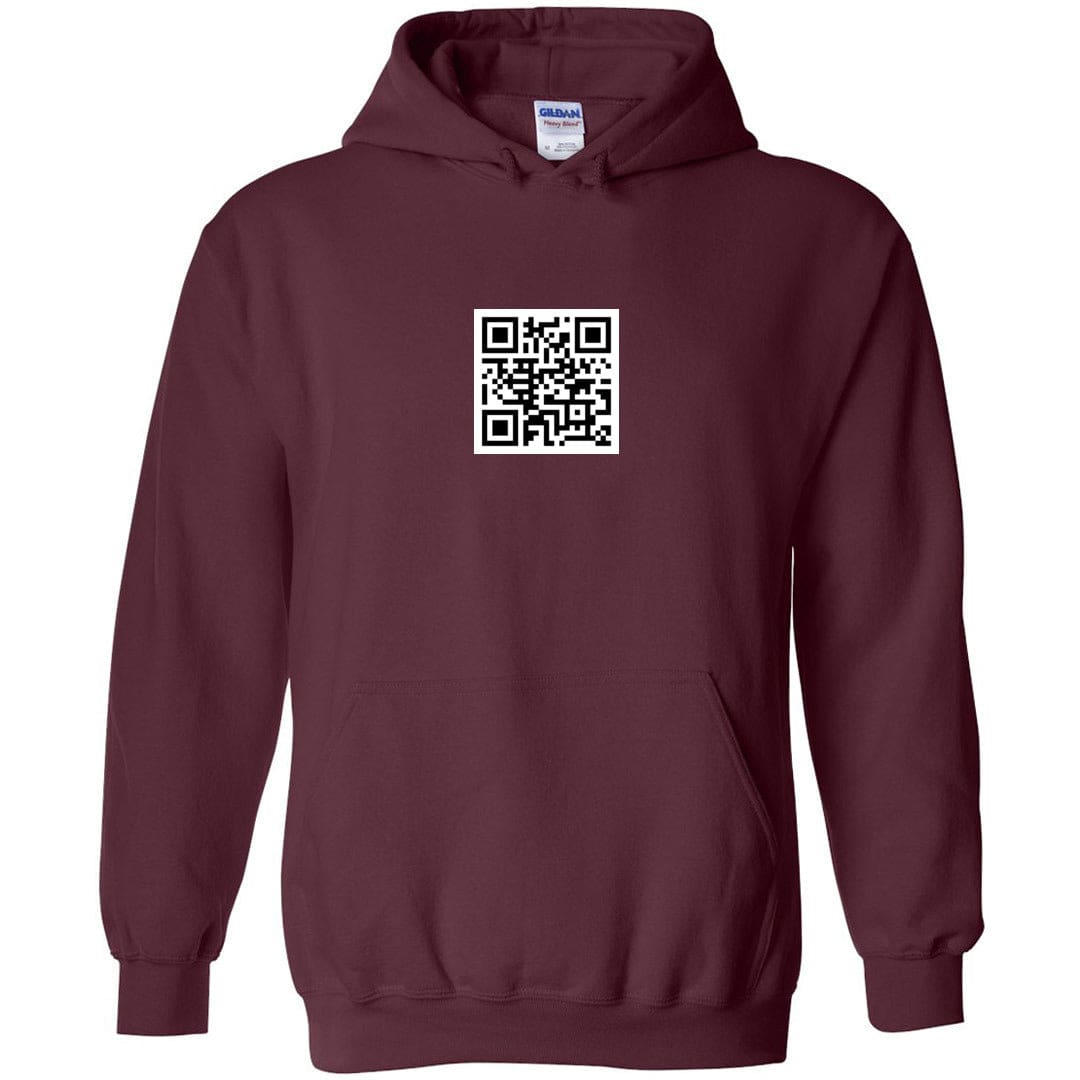 QR Code Unisex Pullover Hoodie - Maroon / S