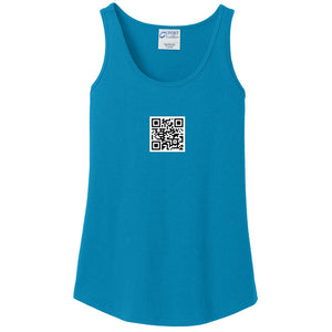 QR Code Womens Core Cotton Tank - Neon Blue / XS