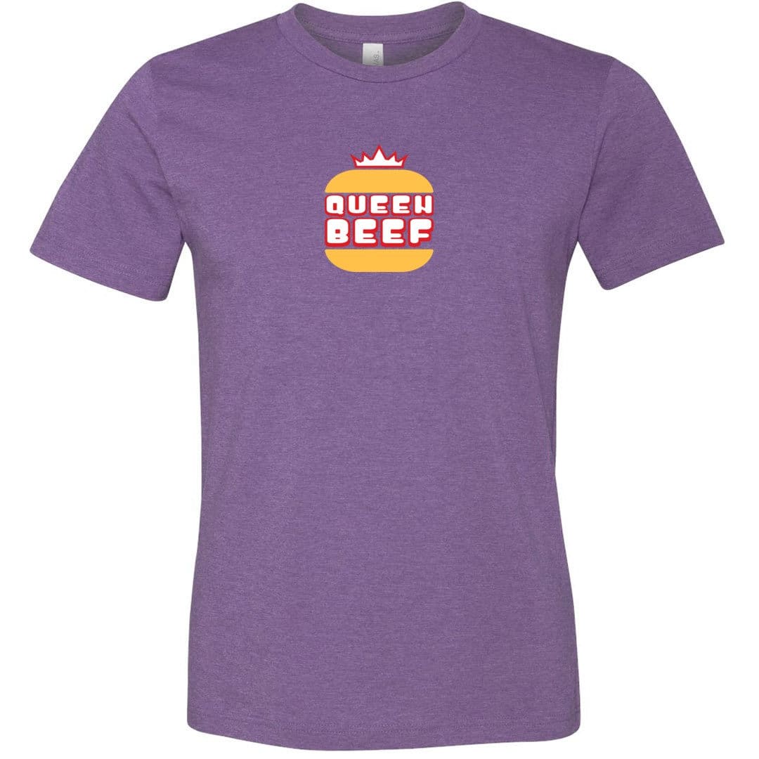 Queen Beef Retroverse Logo Unisex Premium Tee - Heather Team Purple / XS