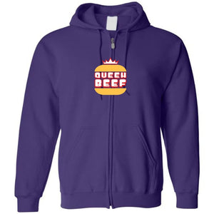 Queen Beef Retroverse Logo Unisex Zip Hoodie - Purple / S