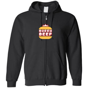Queen Beef Retroverse Logo Unisex Zip Hoodie - Black / S