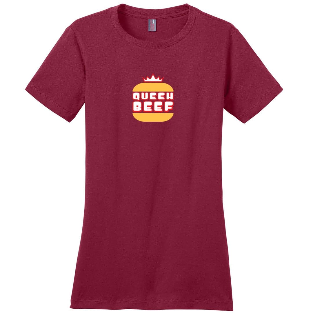 Queen Beef Retroverse Logo Womens Premium Tee - Sangria / S
