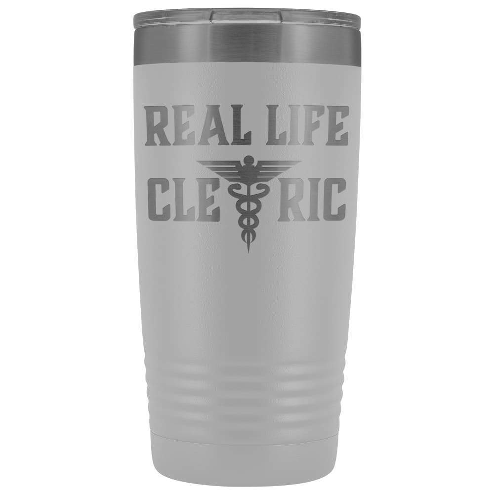 Real Life Cleric 20oz Vacuum Tumbler - White - Tumblers