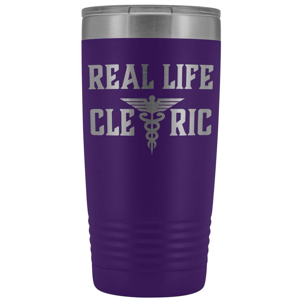 Real Life Cleric 20oz Vacuum Tumbler - Purple - Tumblers