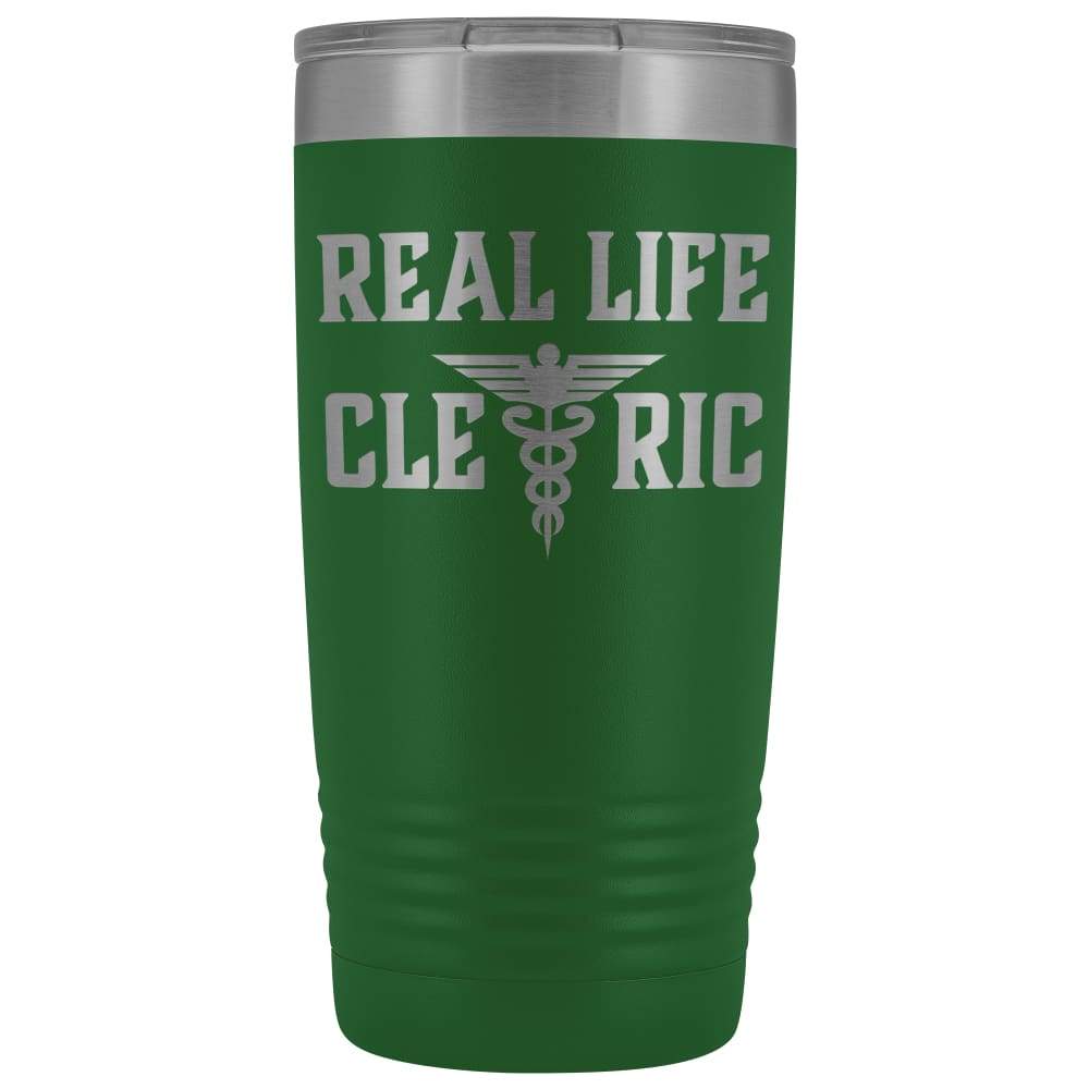 Real Life Cleric 20oz Vacuum Tumbler - Green - Tumblers
